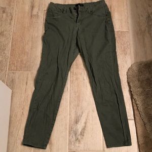 Army green skinny jeans